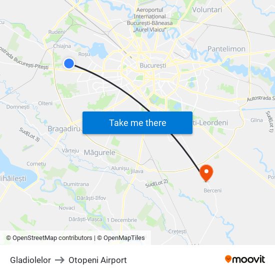 Gladiolelor to Otopeni Airport map