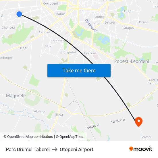 Parc Drumul Taberei to Otopeni Airport map