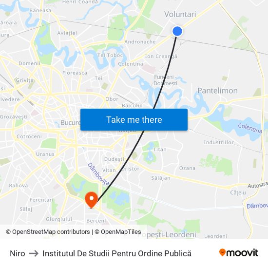 Niro to Institutul De Studii Pentru Ordine Publică map