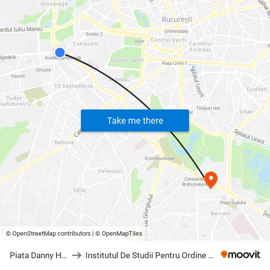 Piata Danny Huwe to Institutul De Studii Pentru Ordine Publică map