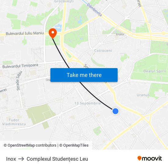 Inox to Complexul Studențesc Leu map