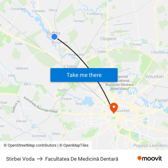 Stirbei Voda to Facultatea De Medicină Dentară map