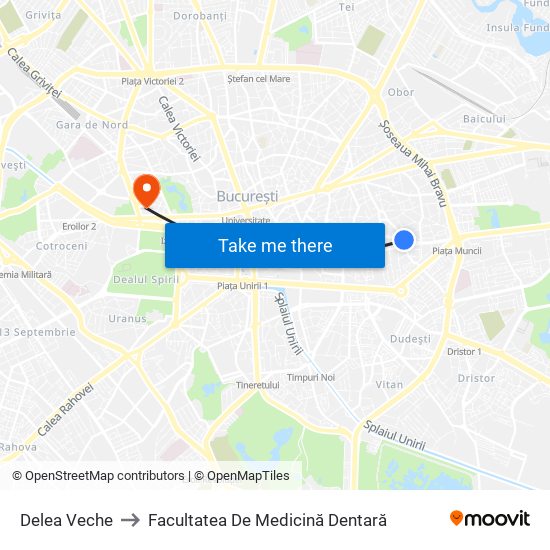 Delea Veche to Facultatea De Medicină Dentară map