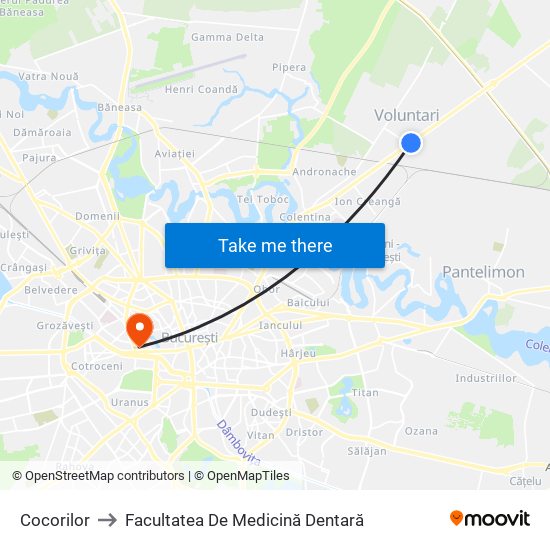 Cocorilor to Facultatea De Medicină Dentară map