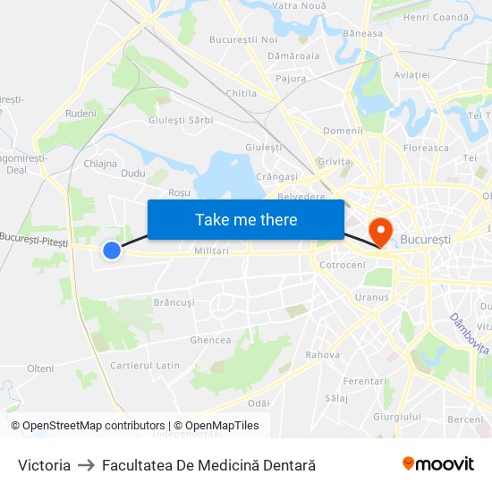 Victoria to Facultatea De Medicină Dentară map