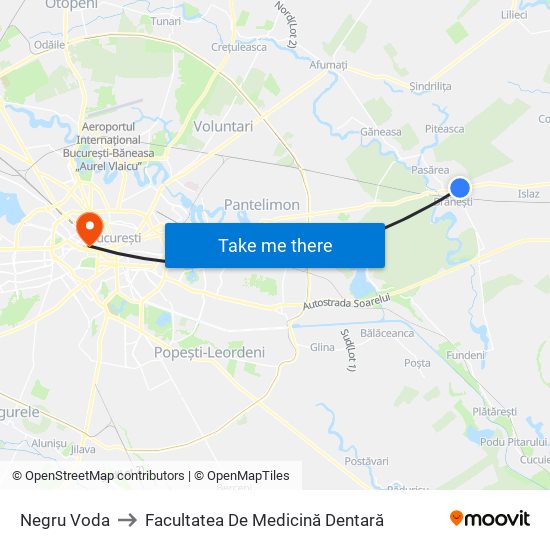 Negru Voda to Facultatea De Medicină Dentară map