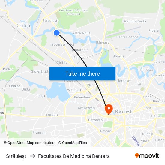 Străulești to Facultatea De Medicină Dentară map