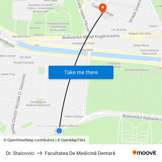 Dr. Staicovici to Facultatea De Medicină Dentară map
