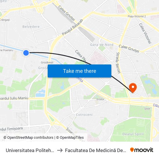 Universitatea Politehnica to Facultatea De Medicină Dentară map