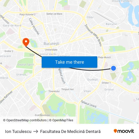 Ion Tuculescu to Facultatea De Medicină Dentară map