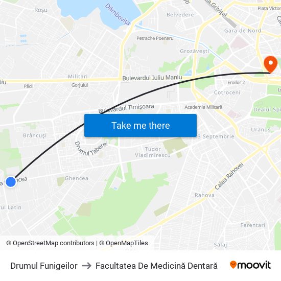 Drumul Funigeilor to Facultatea De Medicină Dentară map