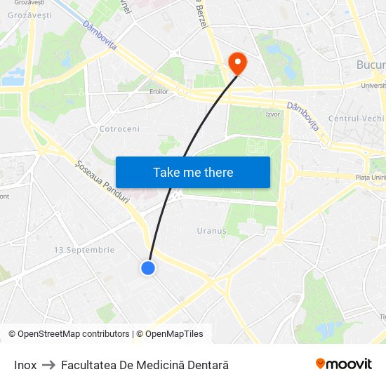 Inox to Facultatea De Medicină Dentară map