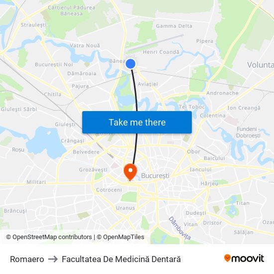 Romaero to Facultatea De Medicină Dentară map