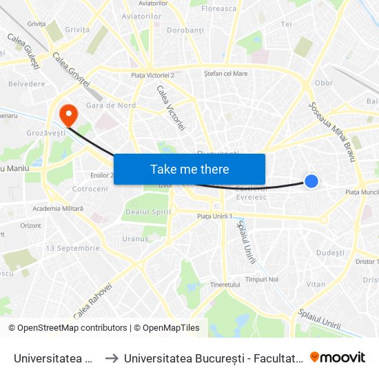 Universitatea Hyperion to Universitatea București - Facultatea De Filosofie map