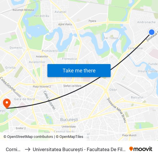 Cornisor to Universitatea București - Facultatea De Filosofie map