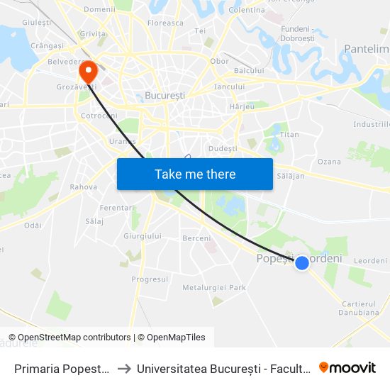 Primaria Popesti-Leordeni to Universitatea București - Facultatea De Filosofie map