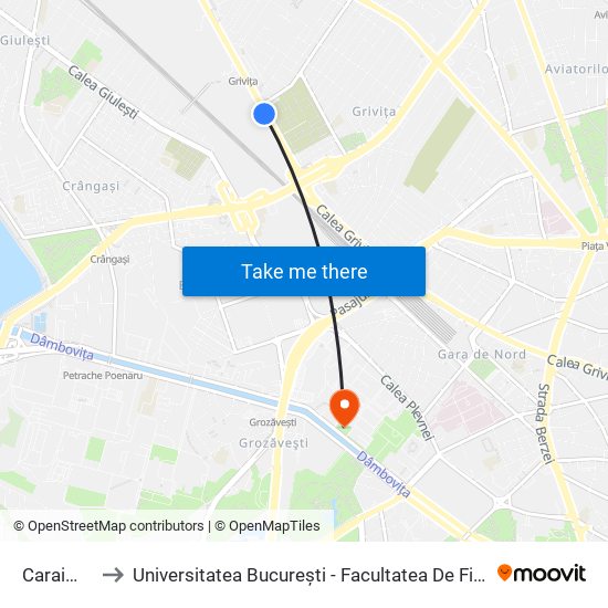 Caraiman to Universitatea București - Facultatea De Filosofie map