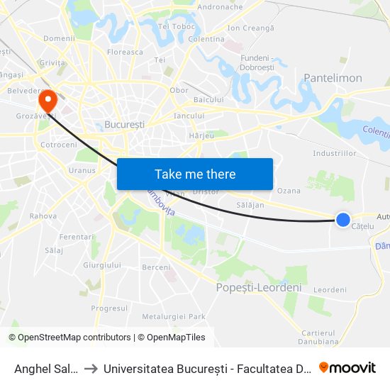 Anghel Saligny to Universitatea București - Facultatea De Filosofie map