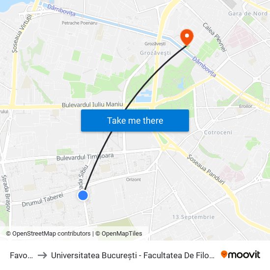 Favorit to Universitatea București - Facultatea De Filosofie map