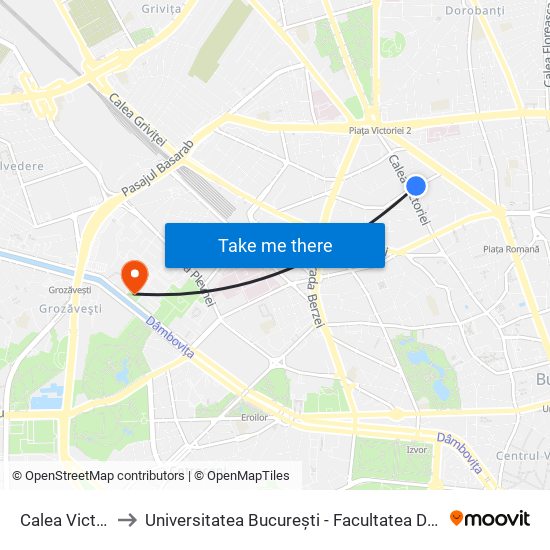 Calea Victoriei to Universitatea București - Facultatea De Filosofie map