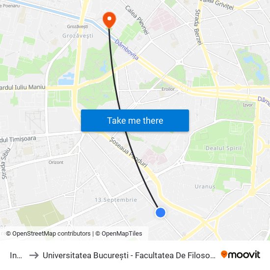 Inox to Universitatea București - Facultatea De Filosofie map