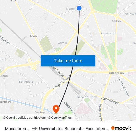 Manastirea Casin to Universitatea București - Facultatea De Filosofie map