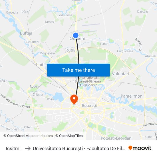 Icsitmua to Universitatea București - Facultatea De Filosofie map