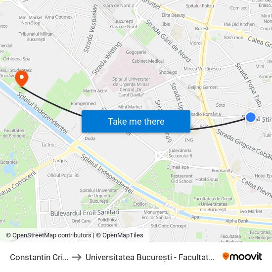 Constantin Cristescu to Universitatea București - Facultatea De Filosofie map