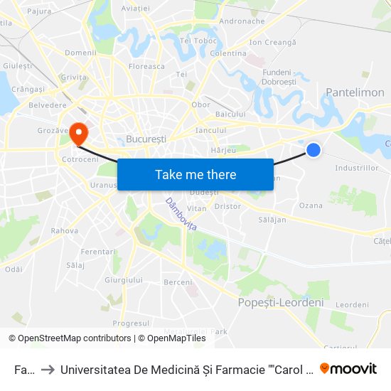Faur to Universitatea De Medicină Și Farmacie ""Carol Davila"" map