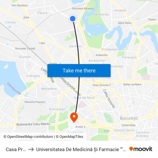 Casa Presei to Universitatea De Medicină Și Farmacie ""Carol Davila"" map