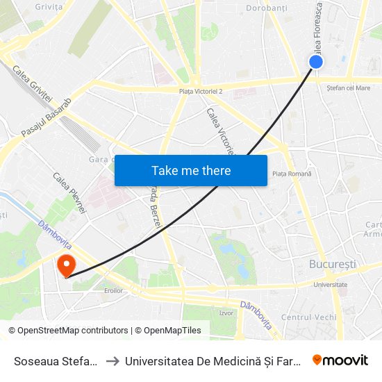 Soseaua Stefan Cel Mare to Universitatea De Medicină Și Farmacie ""Carol Davila"" map