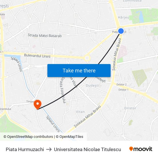 Piata Hurmuzachi to Universitatea Nicolae Titulescu map