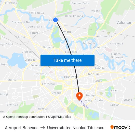 Aeroport Baneasa to Universitatea Nicolae Titulescu map