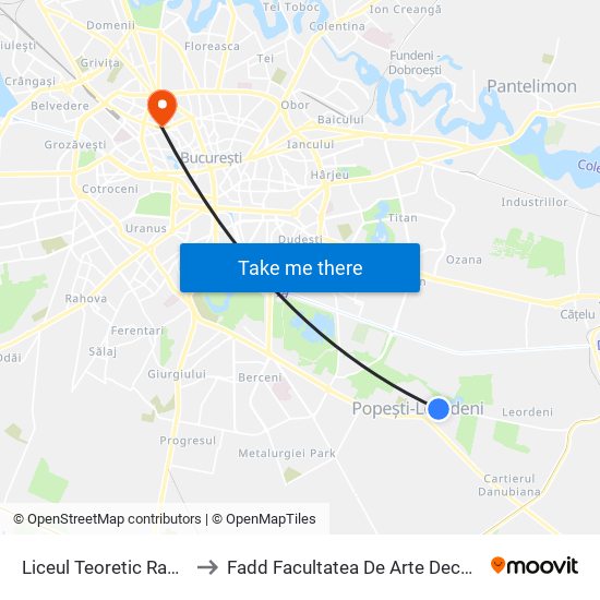 Liceul Teoretic Radu Popescu to Fadd Facultatea De Arte Decorative Si Design map