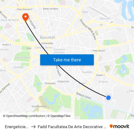 Energeticienilor to Fadd Facultatea De Arte Decorative Si Design map
