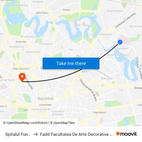 Spitalul Fundeni to Fadd Facultatea De Arte Decorative Si Design map