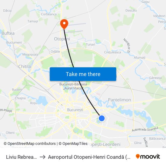 Liviu Rebreanu to Aeroportul Otopeni-Henri Coandă (Otp) map