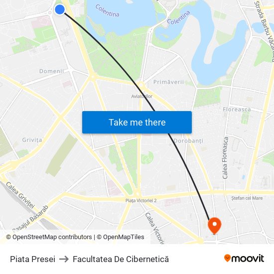 Piata Presei to Facultatea De Cibernetică map