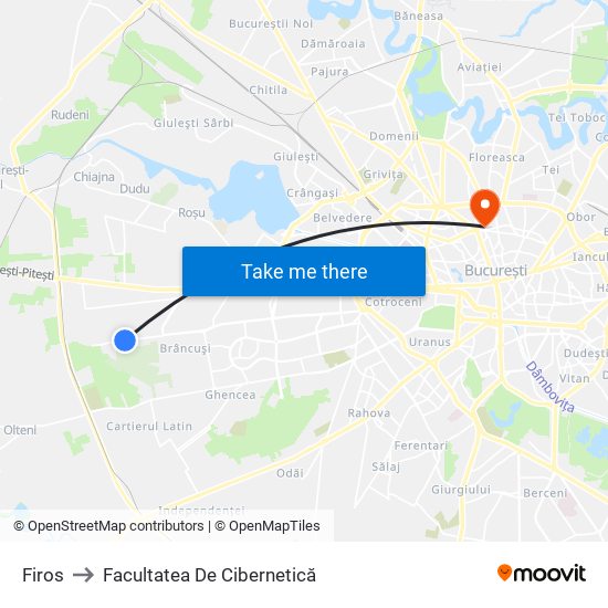 Firos to Facultatea De Cibernetică map