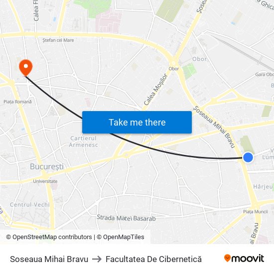 Soseaua Mihai Bravu to Facultatea De Cibernetică map