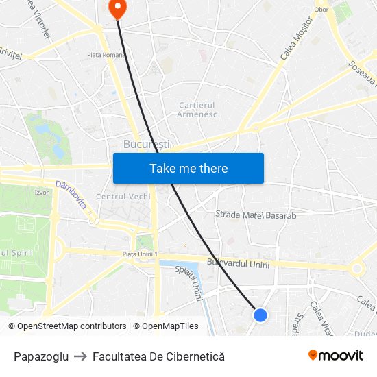 Papazoglu to Facultatea De Cibernetică map