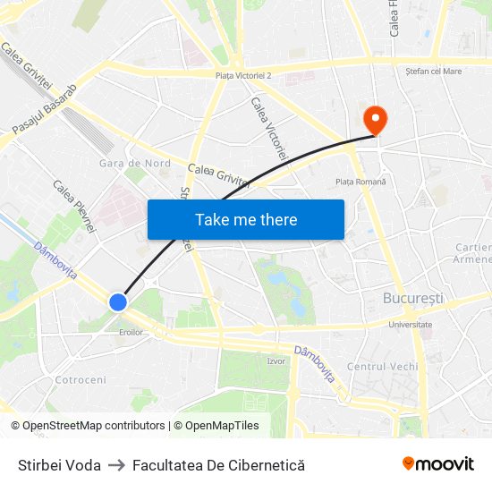 Stirbei Voda to Facultatea De Cibernetică map