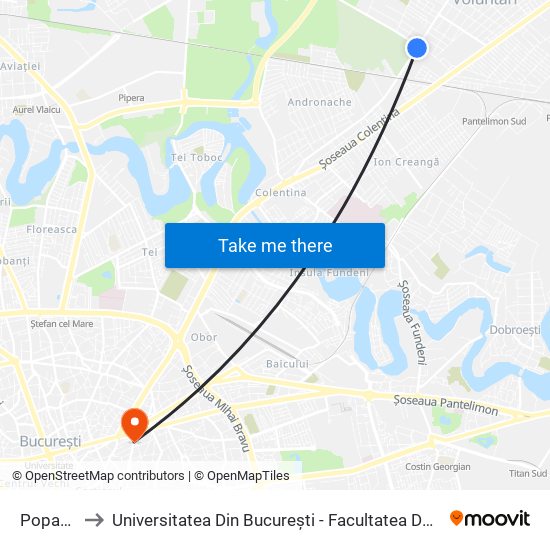 Popasului to Universitatea Din București - Facultatea De Științe Politice map