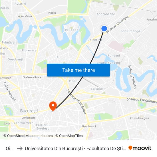 Oituz to Universitatea Din București - Facultatea De Științe Politice map