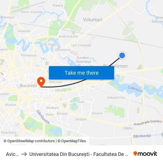 Avicola to Universitatea Din București - Facultatea De Științe Politice map