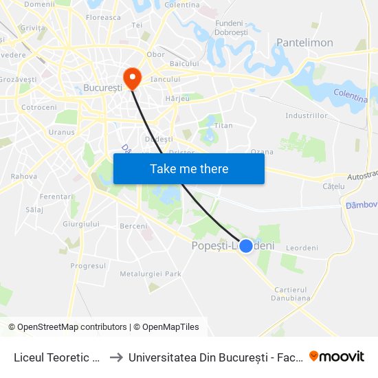 Liceul Teoretic Radu Popescu to Universitatea Din București - Facultatea De Științe Politice map