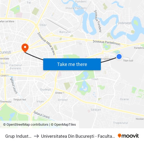 Grup Industrial Titan to Universitatea Din București - Facultatea De Științe Politice map