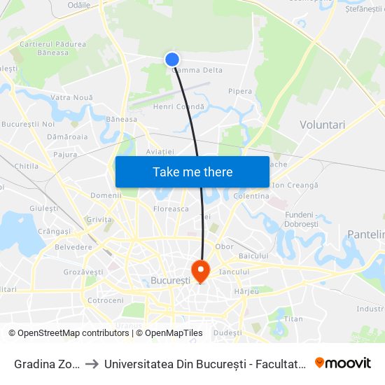 Gradina Zoologica to Universitatea Din București - Facultatea De Științe Politice map