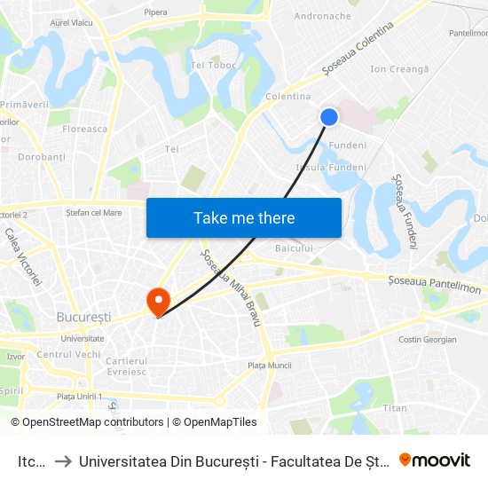 Itcani to Universitatea Din București - Facultatea De Științe Politice map