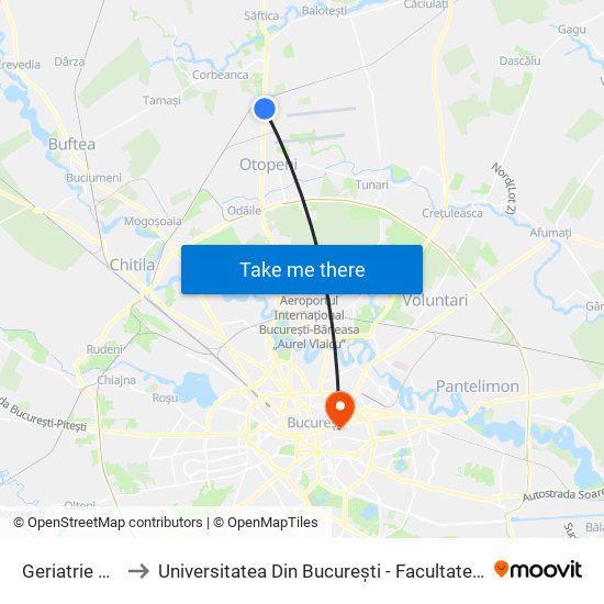 Geriatrie Otopeni to Universitatea Din București - Facultatea De Științe Politice map